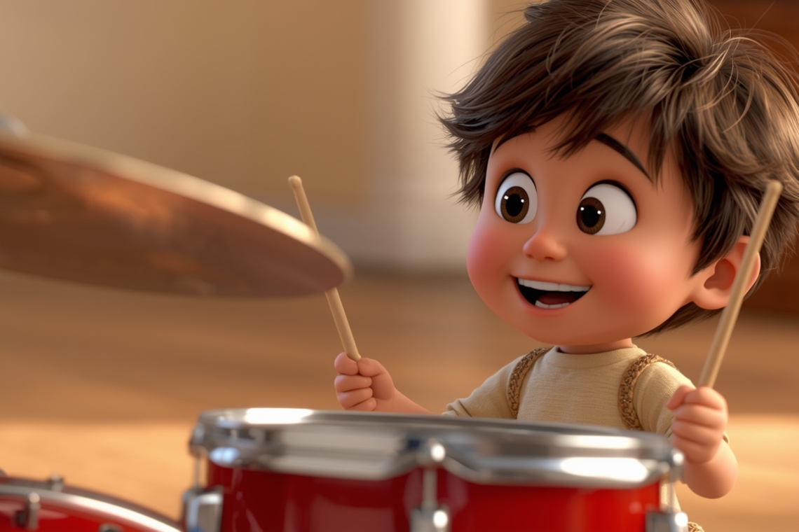 Παιδί και drums