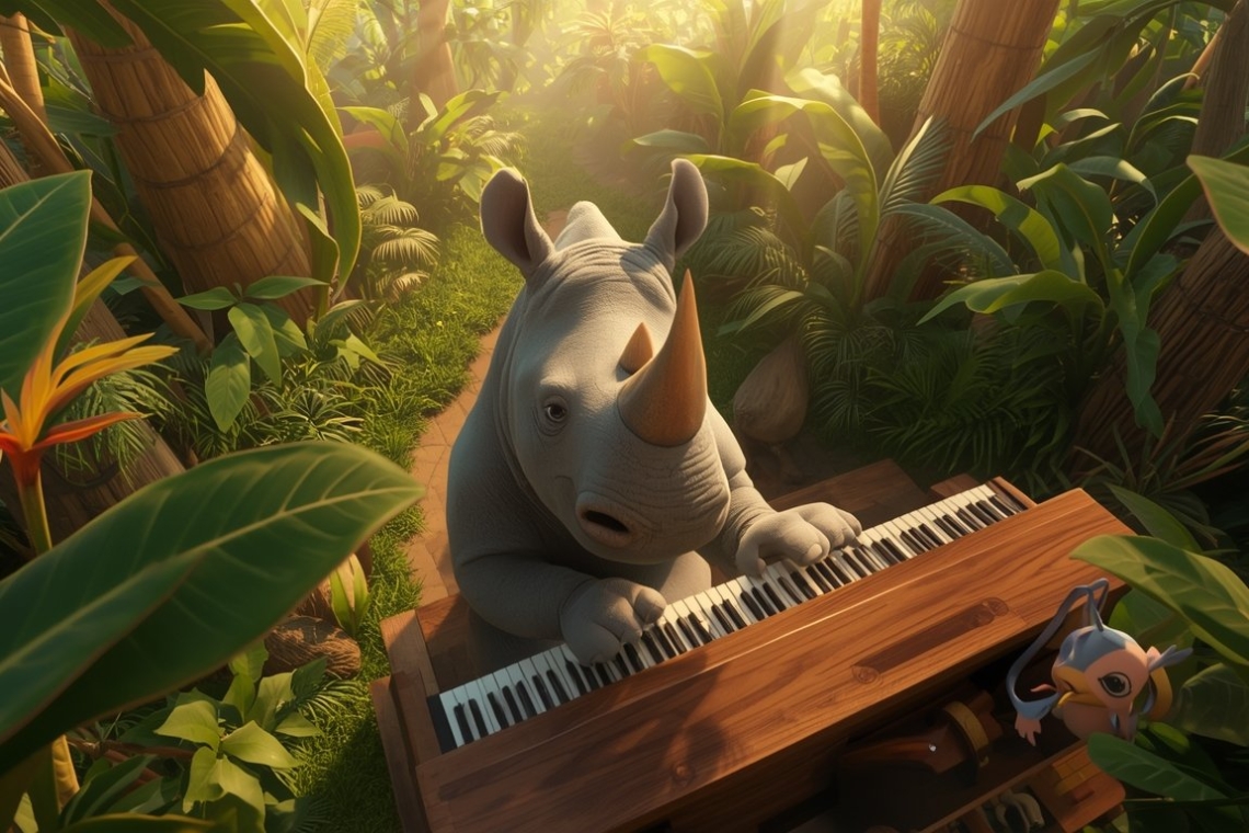 Ο ρινόκερος που έμαθε να παίζει πιάνο