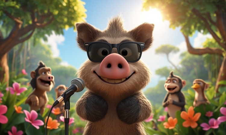 Χρωματίζω τον Μπόμπο το αγριογούρουνο τραγουδιστή