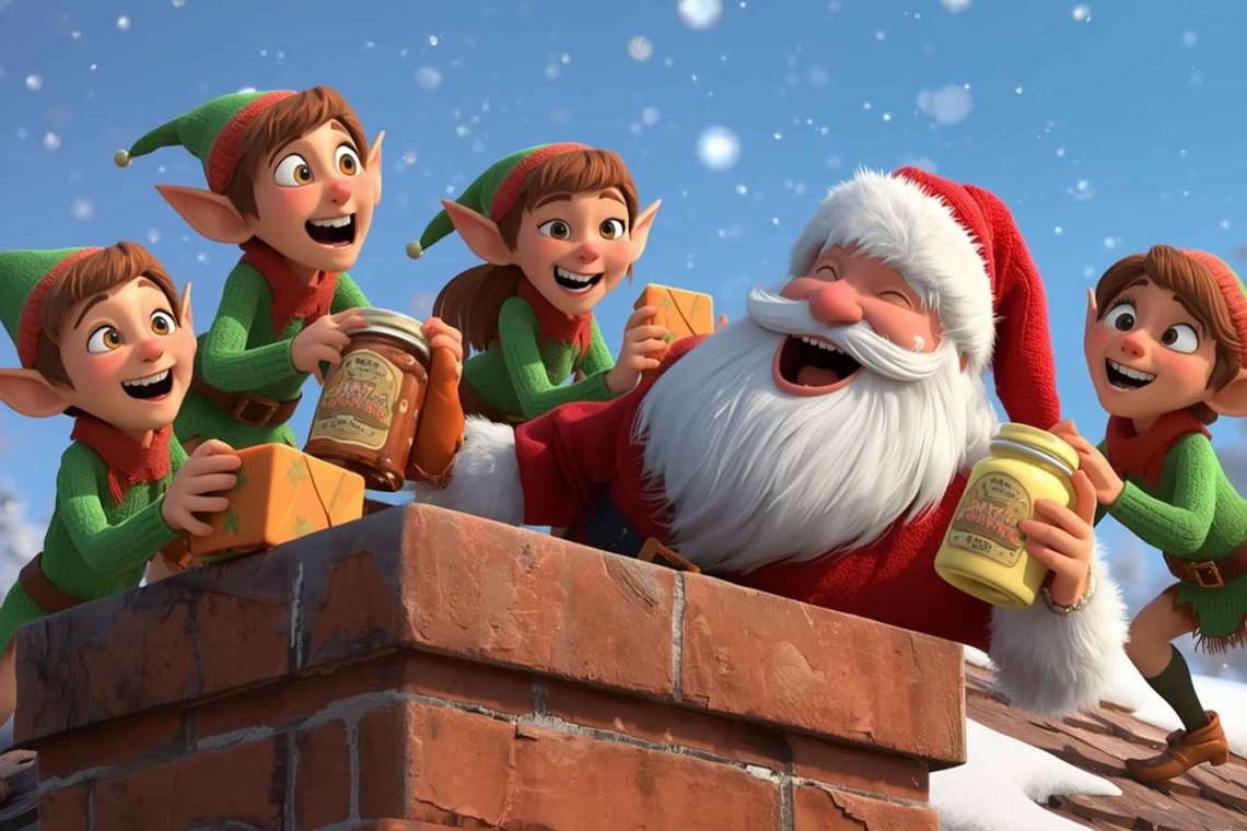 Ο Άη Βασίλης κόλλησε στην καμινάδα 